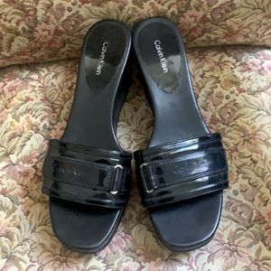 Calvin Klein black heeled sandals